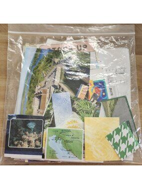 Gallon Bag of Ephemera Junk Journal Kit Paper Mixed Lot 80+ Pieces